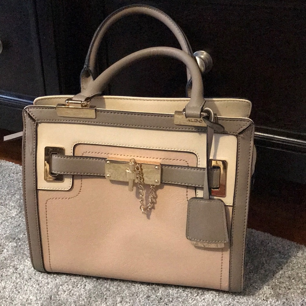 Aldo bag pink/taupe/cream with gold accents